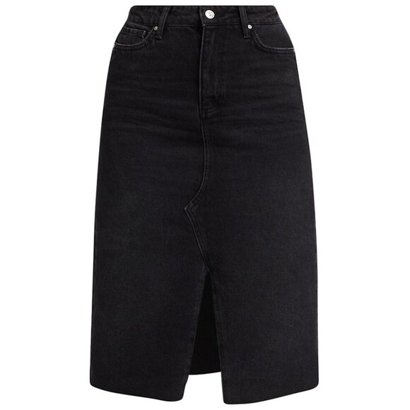 PAIGE Meadow Midi Denim Skirt in Lilith Black ~ NWT ~ Size 27 - Picture 1 of 5